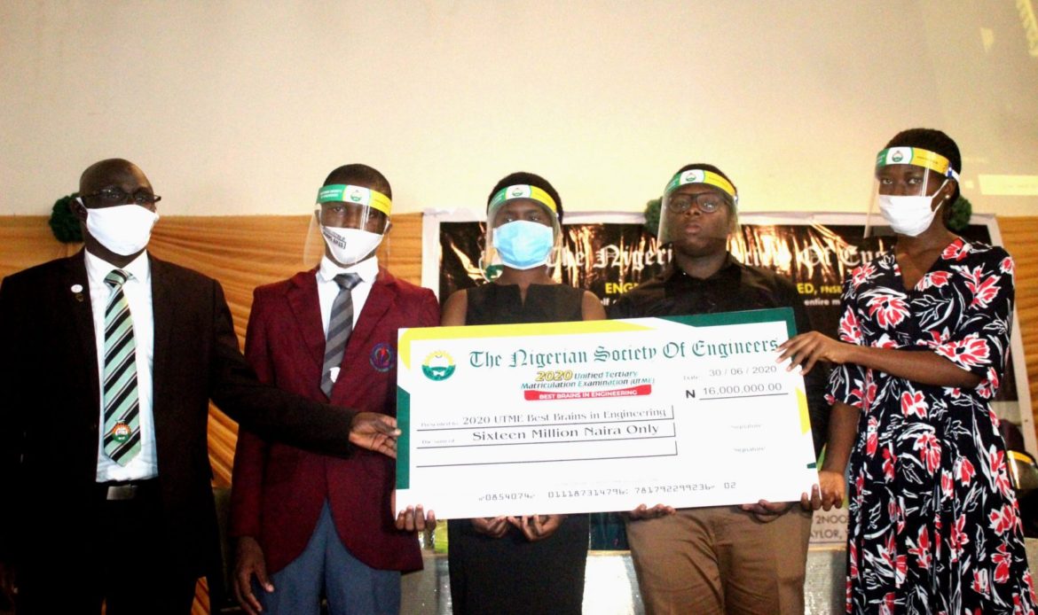 Outstanding Students in 2020 Unified Tertiary Matriculation Examination (UTME) Receive Nigerian Society of Engineer (NSE) 16 million Naira Scholarship