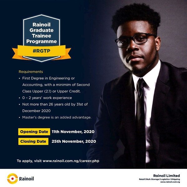 Rainoil’s Trainee Program 2020 for Young Nigerian Graduates