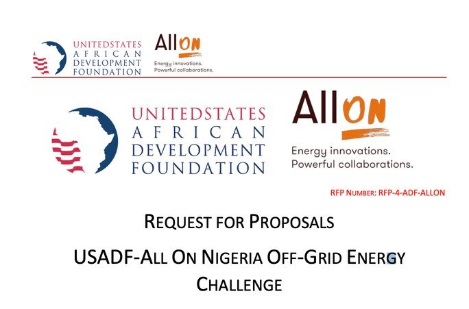 Call for Proposals: USADF – All On Nigeria Off-Grid Energy Challenge 2021 ($100,000 grant) 