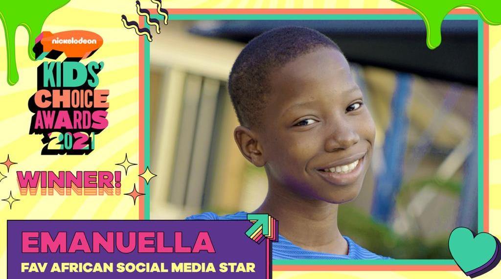 Emmanuella is a Proud Winner of the 2021 Nickelodeon’s Kids’ Choice Awards