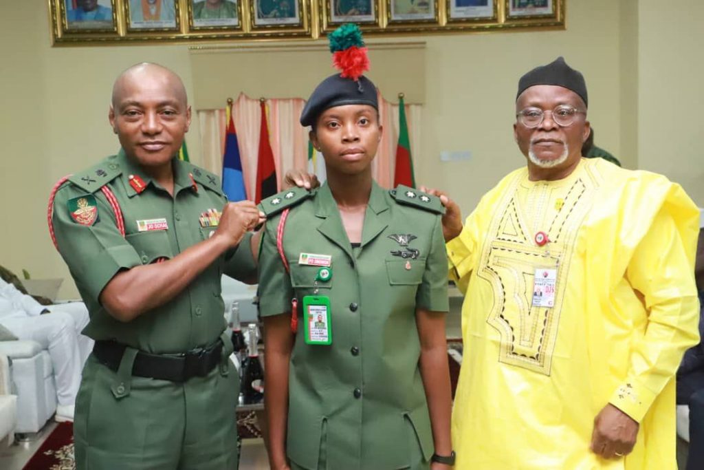 Nigerian Army Promotes First Female Officer Trained at UK Military Academy to Lieutenant