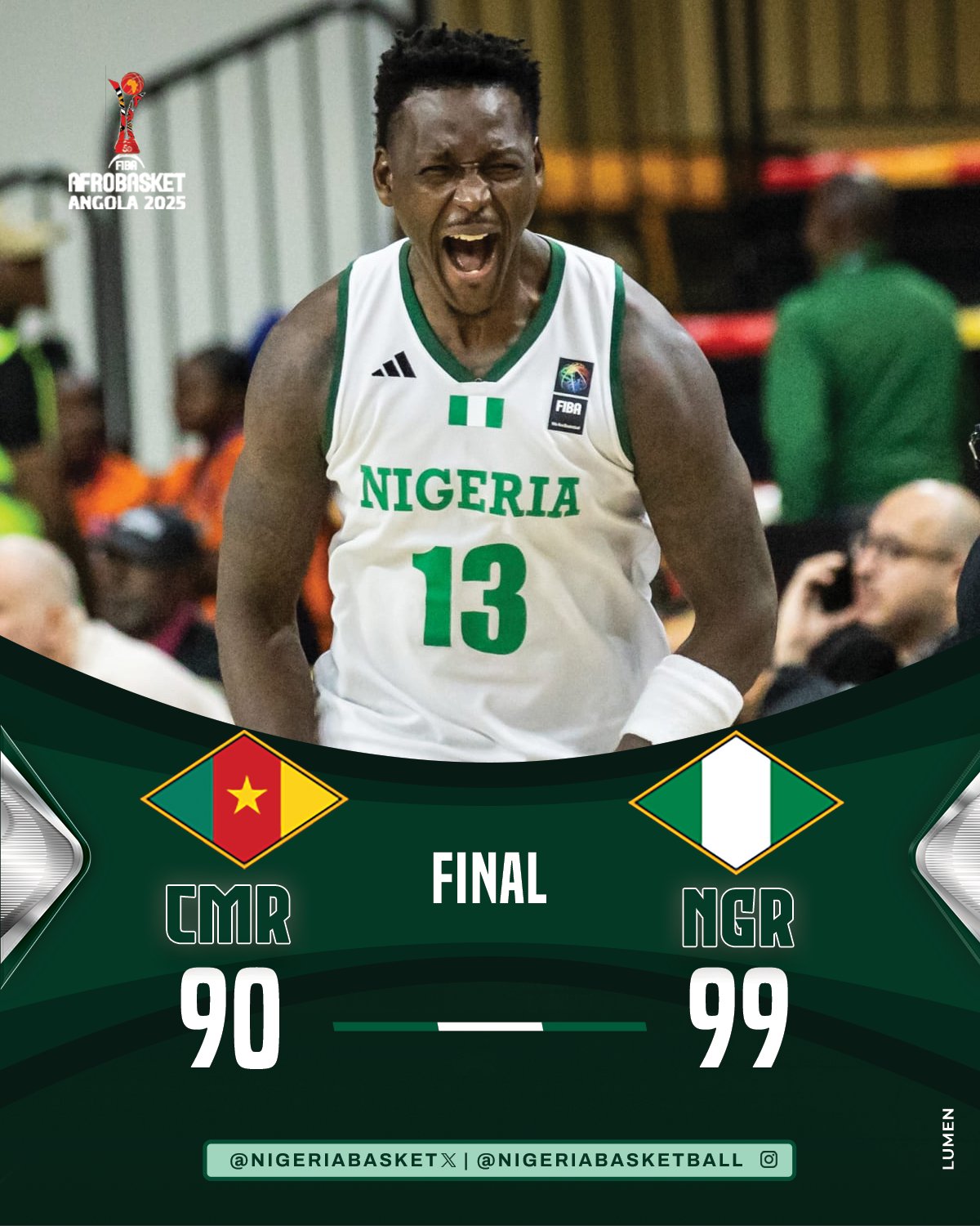 AfroBasket 2025: D’Tigers Beat Cameroon 99–90 to Top Group B