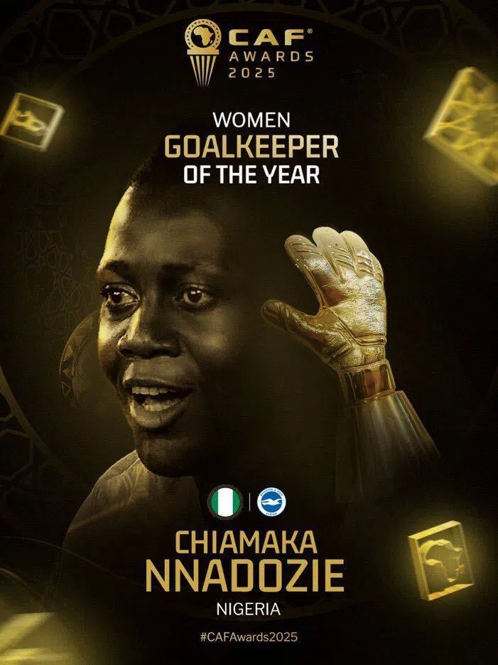 Chiamaka Nnadozie Wins CAF Women’s Goalkeeper of the Year for the Third Time