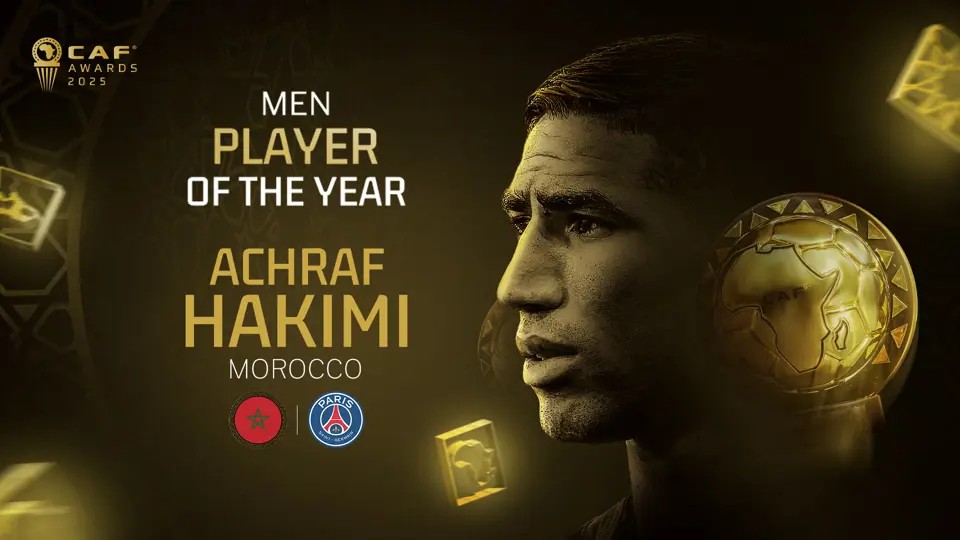 Hakimi, Chebbak Lead Morocco’s Big Wins at CAF Awards 2025