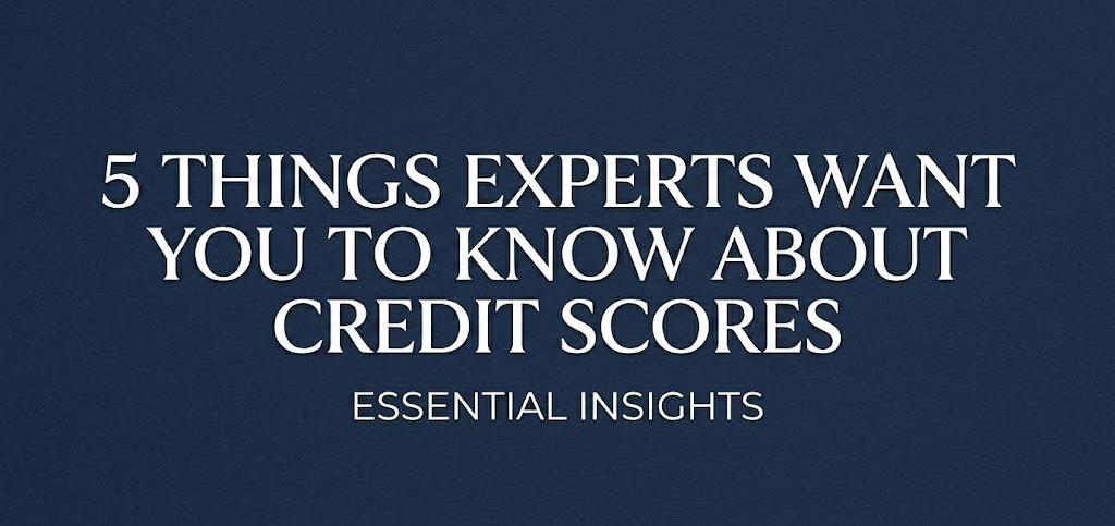 5 Things Experts Want You To Know About Credit Scores