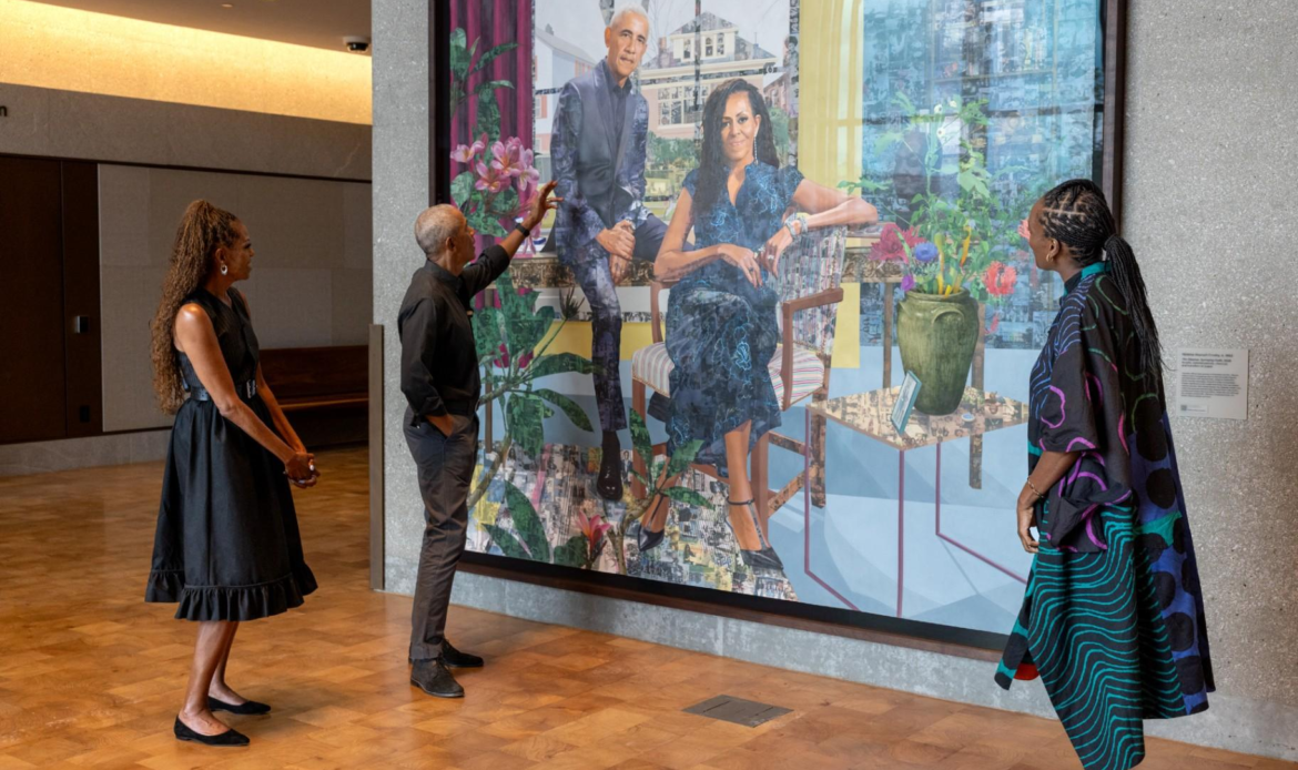 Njideka Akunyili Crosby Unveils Obama Presidential Centre Portrait