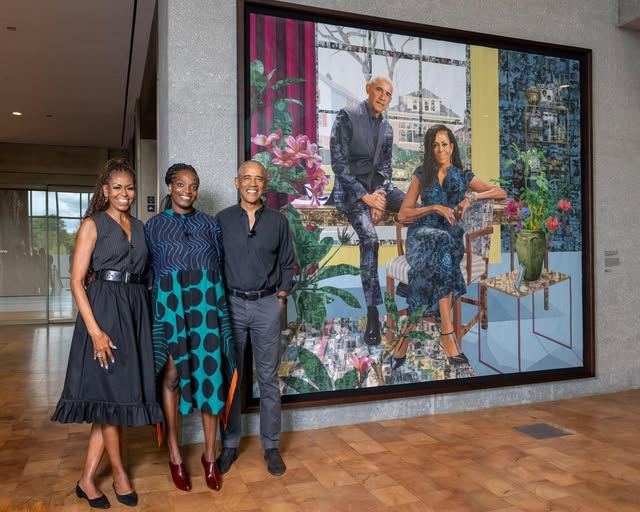 Njideka Akunyili Crosby Unveils Obama Presidential Centre Portrait