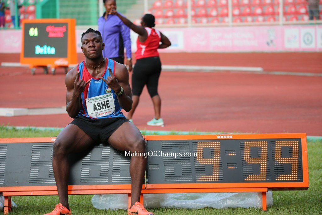 Favour Ashe Runs Historic 9.93 Seconds to Win Nigeria's 100m Title