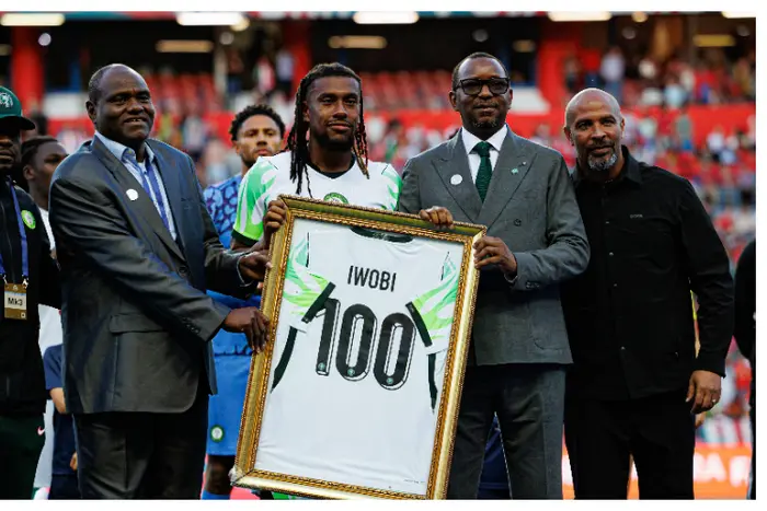 Super Eagles Celebrate Alex Iwobi as Hits 100 Caps