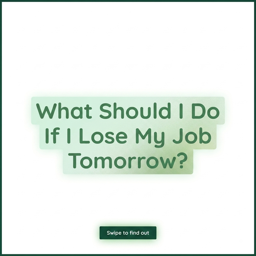 What Should I Do If I Lose My Job Tomorrow?